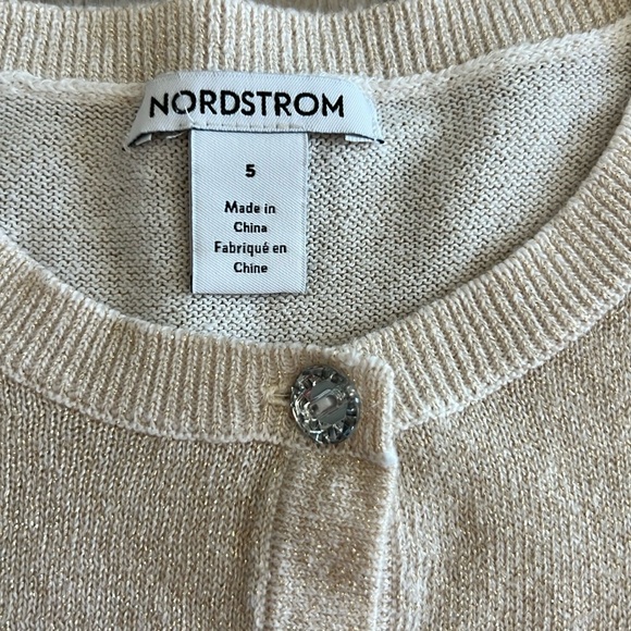 Nordstrom - Toddler Gold Sparkle Cardigan (5T) - Picture 4 of 5